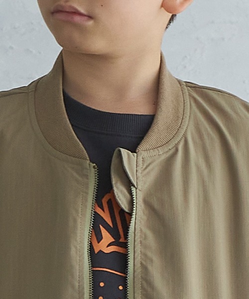 PAIRMANON STREET(ペアマノンストリート)の「【PAIRMANON STREET】MA-1ライトブルゾン(その他アウター・キッズ・ブラック/カーキ/オレンジ/グレイッシュベージュ・90/100/110/120/130/140/150)」の7枚目の写真
