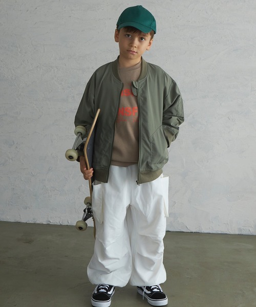 PAIRMANON STREET(ペアマノンストリート)の「【PAIRMANON STREET】MA-1ライトブルゾン(その他アウター・キッズ・ブラック/カーキ/オレンジ/グレイッシュベージュ・90/100/110/120/130/140/150)」の10枚目の写真