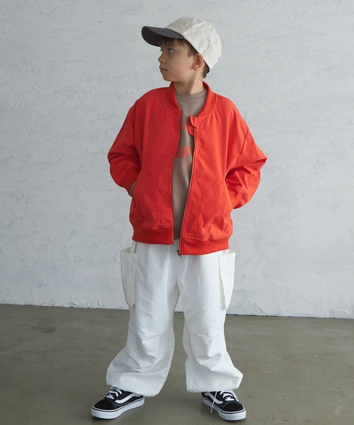 PAIRMANON STREET(ペアマノンストリート)の「【PAIRMANON STREET】MA-1ライトブルゾン(その他アウター・キッズ・ブラック/カーキ/オレンジ/グレイッシュベージュ・90/100/110/120/130/140/150)」の12枚目の写真