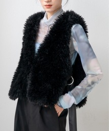 VACANCY | ベルト付きショートファーベスト(その他アウター)