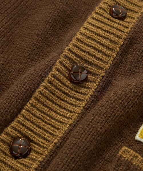 green label relaxing（グリーンレーベルリラクシング）の「【WEB限定】＜kinokoさん × GLR or＞ 刺繍 レタード カーディガン（カーディガン/ボレロ・メンズ・ダークブラウン/オリーブ/レッド・S/M/L）」の17枚目の写真