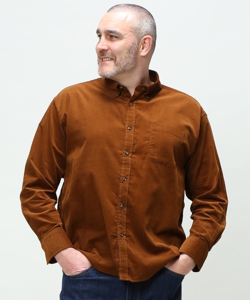 B&T CLUB(ビーティークラブ)の「コーデュロイ ボタンダウン 長袖 シャツ(シャツ/ブラウス・メンズ・ブラック/グリーン/ダークグレー/ブルー/ワイン/ブラウン/ベージュ/カーキ/アイボリー/ネイビー・X3(6L~7L)/X1(3L~4L)/X5(9L~10L)/X4(8L~9L)/X2(4L~5L))」の5枚目の写真