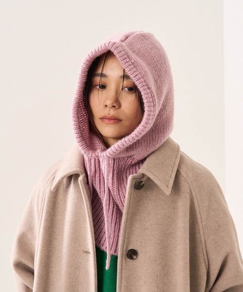 FREAK'S STORE(フリークスストア)の「【WEB限定】バラクラバフードウォーマー(ニットキャップ/ビーニー・レディース・ナチュラル/ブラウン/ピンク・ONE SIZE)」の8枚目の写真