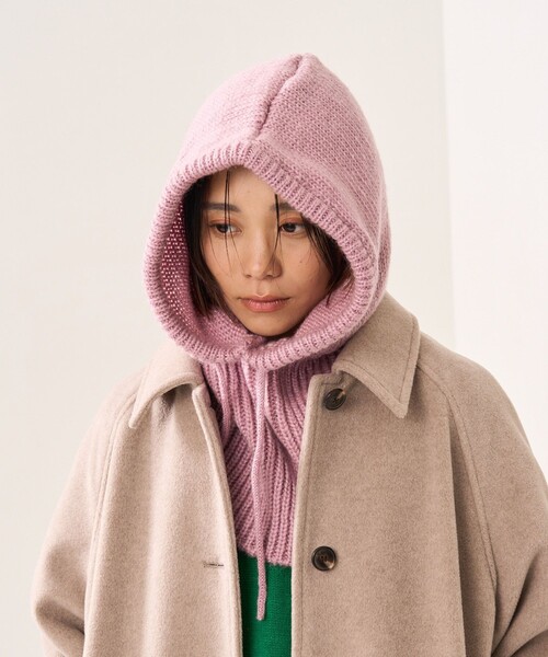 FREAK'S STORE(フリークスストア)の「【WEB限定】バラクラバフードウォーマー(ニットキャップ/ビーニー・レディース・ナチュラル/ブラウン/ピンク・ONE SIZE)」の9枚目の写真