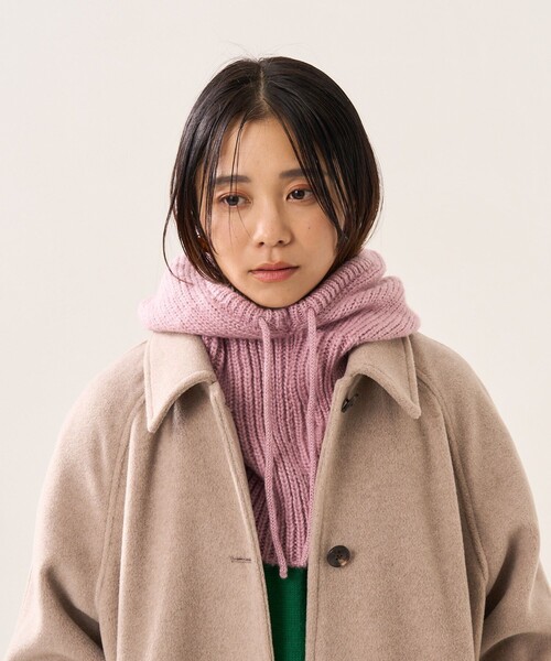 FREAK'S STORE(フリークスストア)の「【WEB限定】バラクラバフードウォーマー(ニットキャップ/ビーニー・レディース・ナチュラル/ブラウン/ピンク・ONE SIZE)」の10枚目の写真