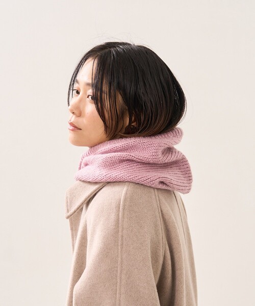 FREAK'S STORE(フリークスストア)の「【WEB限定】バラクラバフードウォーマー(ニットキャップ/ビーニー・レディース・ナチュラル/ブラウン/ピンク・ONE SIZE)」の11枚目の写真