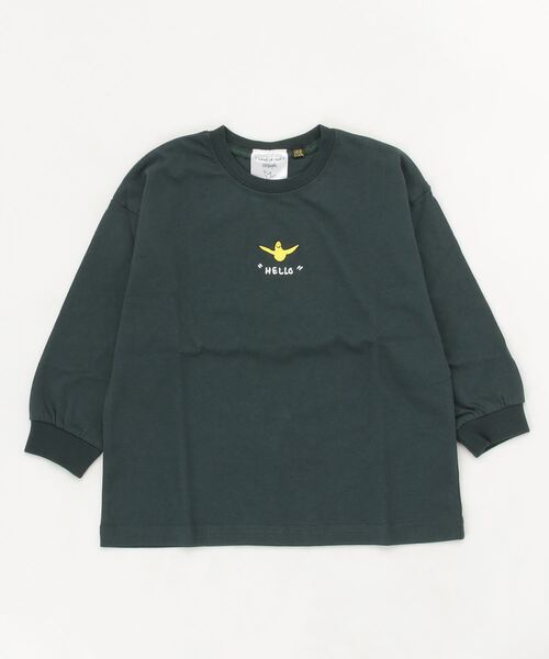 (What it isNt)ART BY MARKGONZALES(ワットイットイズント)の「MarkGonzales/マークゴンザレス キッズ ロンT 47220327(Tシャツ/カットソー・キッズ・グリーン/グレー/ホワイト・130cm/120cm/100cm/110cm/160cm/140cm/150cm)」の1枚目の写真