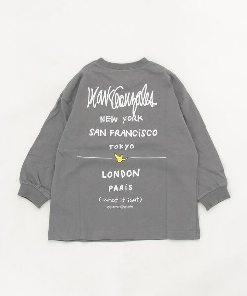 (What it isNt)ART BY MARKGONZALES(ワットイットイズント)の「MarkGonzales/マークゴンザレス キッズ ロンT 47220327(Tシャツ/カットソー・キッズ・グリーン/グレー/ホワイト・130cm/120cm/100cm/110cm/160cm/140cm/150cm)」の3枚目の写真