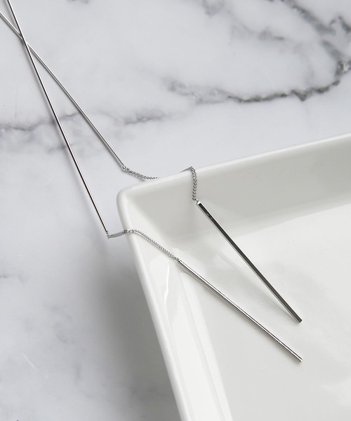 colleca la(コレカラ)の「ロングバー アメリカンピアス(ピアス(両耳用)・レディース・シルバー/ゴールド・FREE)」の2枚目の写真