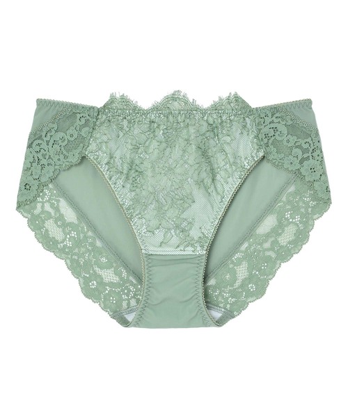 AMPHI（アンフィ）の「BRAGENIC+/アイラッシュレース ショーツ（ショーツ・レディース・オリーブ/アイボリー/ライトイエロー/パープル/ピンクベージュ/クリアイエロー/ライトグレー・MEDIUM/LARGE）」の3枚目の写真