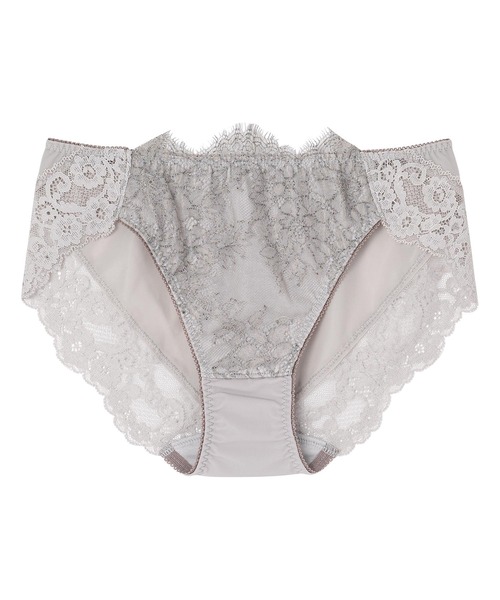 AMPHI（アンフィ）の「BRAGENIC+/アイラッシュレース ショーツ（ショーツ・レディース・オリーブ/アイボリー/ライトイエロー/パープル/ピンクベージュ/クリアイエロー/ライトグレー・MEDIUM/LARGE）」の2枚目の写真