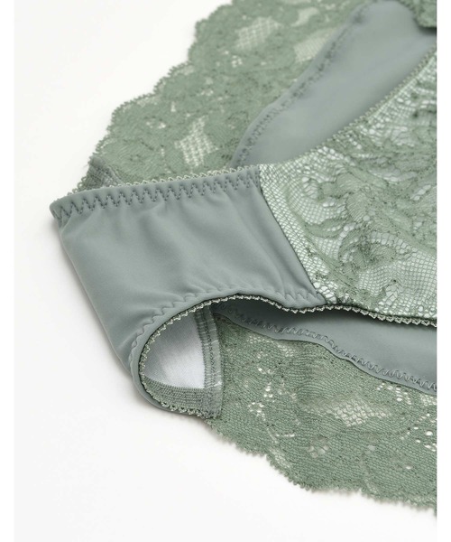 AMPHI（アンフィ）の「BRAGENIC+/アイラッシュレース ショーツ（ショーツ・レディース・オリーブ/アイボリー/ライトイエロー/パープル/ピンクベージュ/クリアイエロー/ライトグレー・MEDIUM/LARGE）」の10枚目の写真