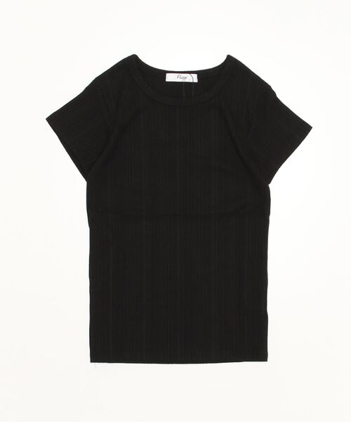 Flugge(フラッジー)の「rib mini tee/リブミニT(Tシャツ/カットソー・レディース・ホワイト/ブラック・FREE)」の4枚目の写真