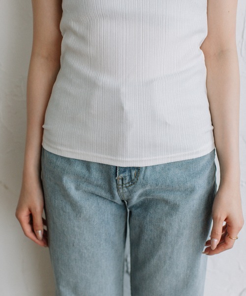 Flugge(フラッジー)の「rib mini tee/リブミニT(Tシャツ/カットソー・レディース・ホワイト/ブラック・FREE)」の8枚目の写真