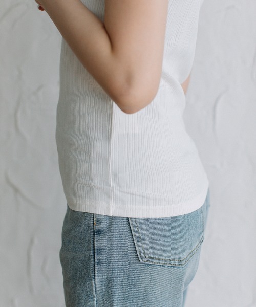 Flugge(フラッジー)の「rib mini tee/リブミニT(Tシャツ/カットソー・レディース・ホワイト/ブラック・FREE)」の10枚目の写真