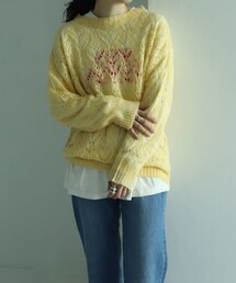 FREAK'S STORE（フリークスストア）の「モヘヤタッチ透かし編みニットプルオーバー（ニット/セーター）」
