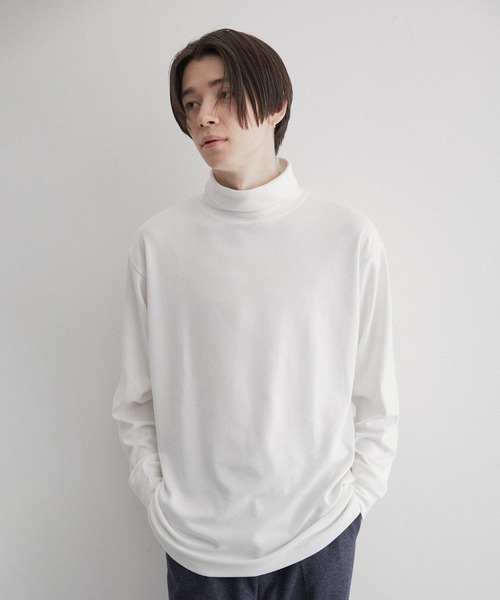 JUNRED（ジュンレッド）の「ファインスムースタートルネックプルオーバー（Tシャツ/カットソー・メンズ・ホワイト/ブラック・M/L/LL）」の5枚目の写真