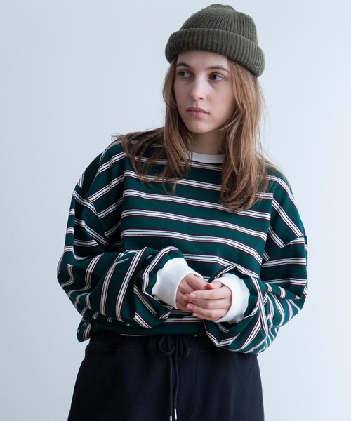 Universal Style Wear(ユニバーサルスタイルウェア)の「Universal Style Wear クラシック ボーダー Tee(Tシャツ/カットソー・メンズ・ブルー系/グリーン系/グレー系/ネイビー系・MEDIUM/LARGE/X-LARGE)」の2枚目の写真