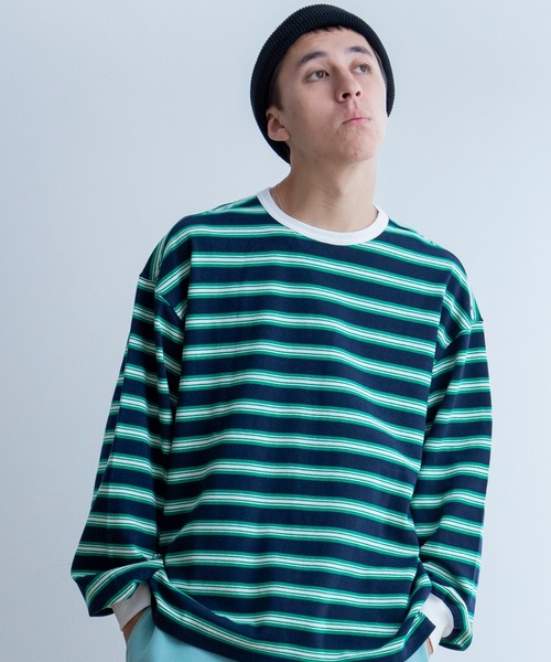 Universal Style Wear(ユニバーサルスタイルウェア)の「Universal Style Wear クラシック ボーダー Tee(Tシャツ/カットソー・メンズ・ブルー系/グリーン系/グレー系/ネイビー系・MEDIUM/LARGE/X-LARGE)」の3枚目の写真