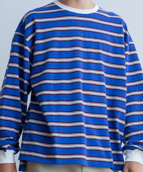 Universal Style Wear(ユニバーサルスタイルウェア)の「Universal Style Wear クラシック ボーダー Tee(Tシャツ/カットソー・メンズ・ブルー系/グリーン系/グレー系/ネイビー系・MEDIUM/LARGE/X-LARGE)」の7枚目の写真