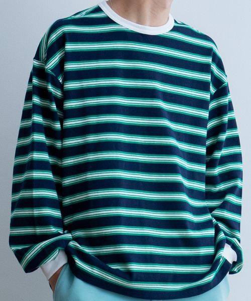Universal Style Wear(ユニバーサルスタイルウェア)の「Universal Style Wear クラシック ボーダー Tee(Tシャツ/カットソー・メンズ・ブルー系/グリーン系/グレー系/ネイビー系・MEDIUM/LARGE/X-LARGE)」の11枚目の写真