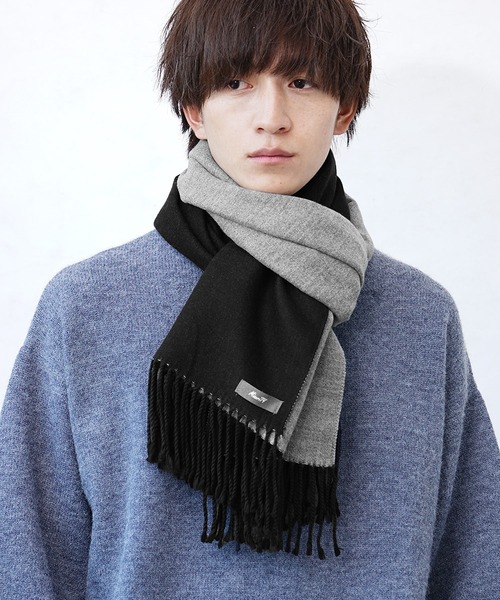 MinoriTY】ダブルフェイスボリュームマフラー リバーシブル メンズ