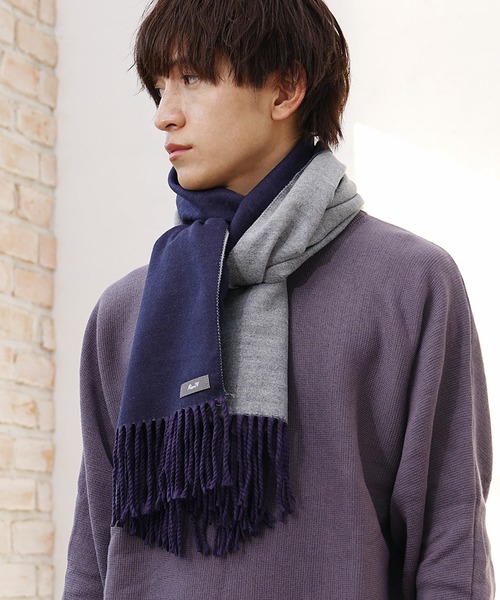 MinoriTY】ダブルフェイスボリュームマフラー リバーシブル メンズ