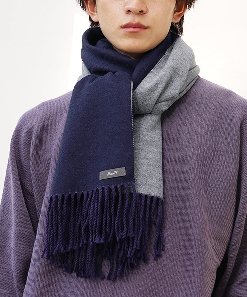 MinoriTY(マイノリティ)の「【MinoriTY】ダブルフェイスボリュームマフラー リバーシブル メンズ ウィメンズ ユニセックス 春服 冬服 プレゼント 大判ストール(マフラー・メンズ・ライトグレー/ブラック/ベージュ/ブラウン/ネイビー/カーキ/ブルー/パープル/モカ・FREE)」の20枚目の写真