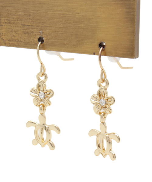 Kahiko（カヒコ）の「【kahiko】プルメリア＆ホヌピアス（ピアス（両耳用）・レディース・ゴールド/ピンク/シルバー・FREE）」の6枚目の写真