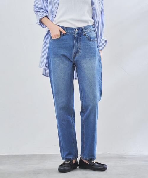 coen(コーエン)の「テーパードデニムパンツ(デニムパンツ・レディース・ネイビー/コバルトブルー/ナチュラル・S/M/L)」の12枚目の写真