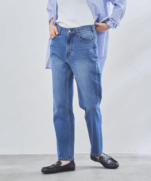 coen(コーエン)の「テーパードデニムパンツ(デニムパンツ・レディース・ネイビー/コバルトブルー/ナチュラル・S/M/L)」の13枚目の写真
