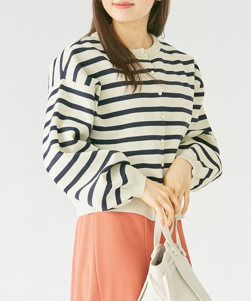 INCEDE(インシード)の「ポリスポンジ ドロップショルダーカーディガン(カーディガン/ボレロ・レディース・ネイビー/グリーン/グレー・M/L)」の3枚目の写真