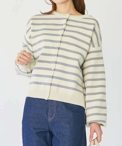 INCEDE(インシード)の「ポリスポンジ ドロップショルダーカーディガン(カーディガン/ボレロ・レディース・ネイビー/グリーン/グレー・M/L)」の8枚目の写真