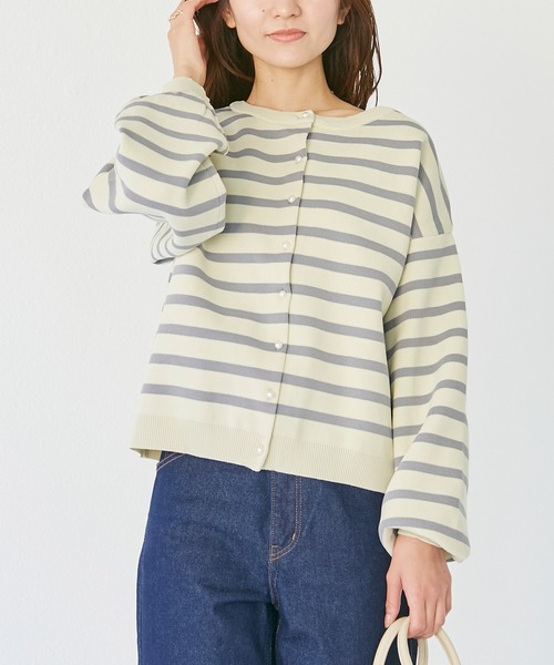 INCEDE(インシード)の「ポリスポンジ ドロップショルダーカーディガン(カーディガン/ボレロ・レディース・ネイビー/グリーン/グレー・M/L)」の13枚目の写真