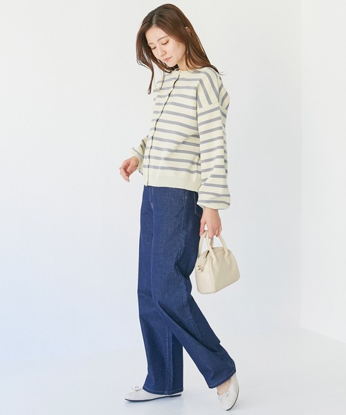 INCEDE(インシード)の「ポリスポンジ ドロップショルダーカーディガン(カーディガン/ボレロ・レディース・ネイビー/グリーン/グレー・M/L)」の4枚目の写真