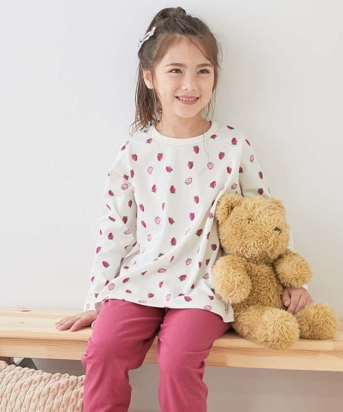 devirock（デビロック）の「綿100％ ガールズ くしゅっと裾リボン 長袖パジャマ（ルームウェア/パジャマ・キッズ・オフホワイト/ネイビー/ラベンダー/ベージュ系その他/ブルー系その他/バイオレット/パープル系その他/ピンク系その他/グレイッシュブルー/その他14/その他15/その他16/その他17/ベージュ系その他2/ブルー系/レッド系・100cm/110cm/120cm/130cm/140cm/150cm/160cm）」の12枚目の写真
