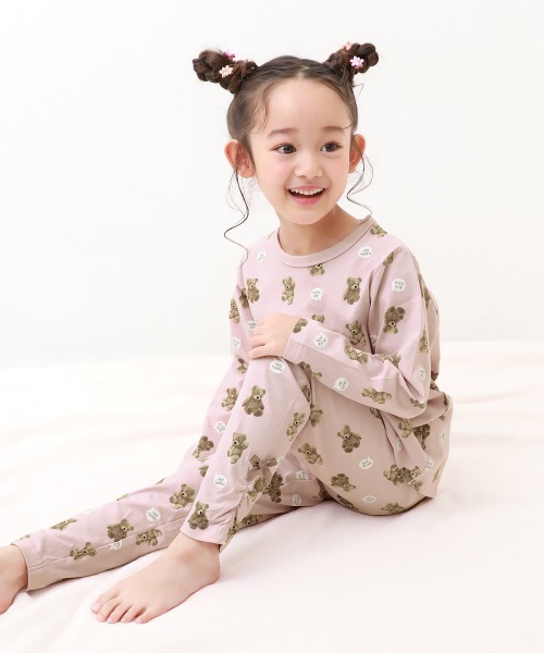 devirock（デビロック）の「綿100％ ガールズ くしゅっと裾リボン 長袖パジャマ（ルームウェア/パジャマ・キッズ・オフホワイト/ネイビー/ラベンダー/ベージュ系その他/ブルー系その他/バイオレット/パープル系その他/ピンク系その他/グレイッシュブルー/その他14/その他15/その他16/その他17/ベージュ系その他2/ブルー系/レッド系・100cm/110cm/120cm/130cm/140cm/150cm/160cm）」の18枚目の写真