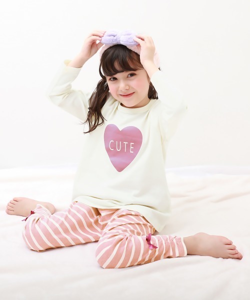 devirock（デビロック）の「綿100％ ガールズ くしゅっと裾リボン 長袖パジャマ（ルームウェア/パジャマ・キッズ・オフホワイト/ネイビー/ラベンダー/ベージュ系その他/ブルー系その他/バイオレット/パープル系その他/ピンク系その他/グレイッシュブルー/その他14/その他15/その他16/その他17/ベージュ系その他2/ブルー系/レッド系・100cm/110cm/120cm/130cm/140cm/150cm/160cm）」の22枚目の写真
