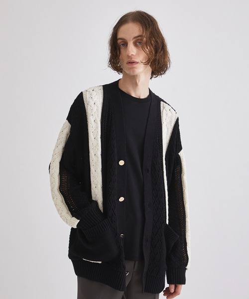 SILK COTTON CABLE CARDIGAN（ニット/セーター）｜UNITED TOKYO