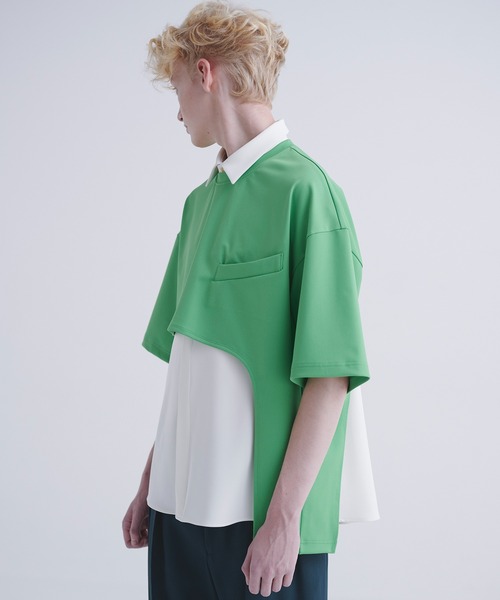 CULLNI(クルニ)の「23-SS-028 / Stretch Rasechel Cut Out BodyTee(Tシャツ/カットソー・メンズ・グレイッシュベージュ/ブラウン/グリーン/ブラック・1/2/0)」の4枚目の写真