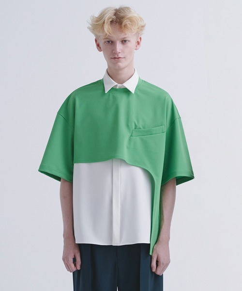 CULLNI(クルニ)の「23-SS-028 / Stretch Rasechel Cut Out BodyTee(Tシャツ/カットソー・メンズ・グレイッシュベージュ/ブラウン/グリーン/ブラック・1/2/0)」の5枚目の写真