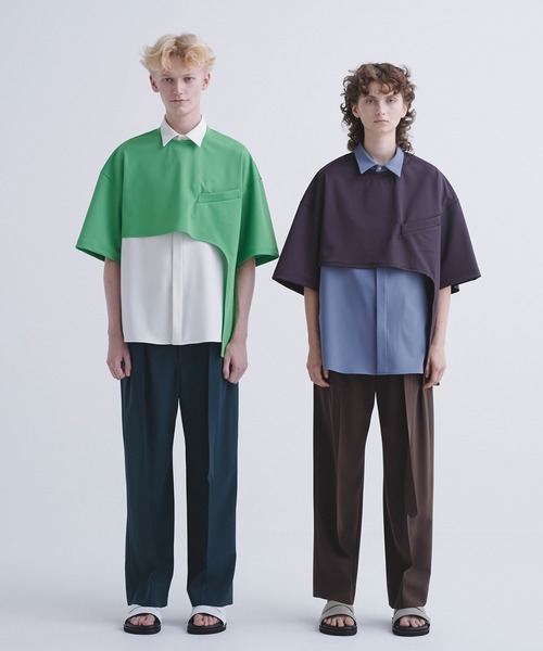 CULLNI(クルニ)の「23-SS-028 / Stretch Rasechel Cut Out BodyTee(Tシャツ/カットソー・メンズ・グレイッシュベージュ/ブラウン/グリーン/ブラック・1/2/0)」の6枚目の写真