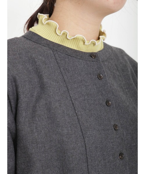 Samansa Mos2（サマンサ モスモス）の「リブ配色メロークルーネックカットソー（Tシャツ/カットソー・レディース・オフホワイト/ブラック/グリーン/ラベンダー・ﾌﾘ-）」の10枚目の写真