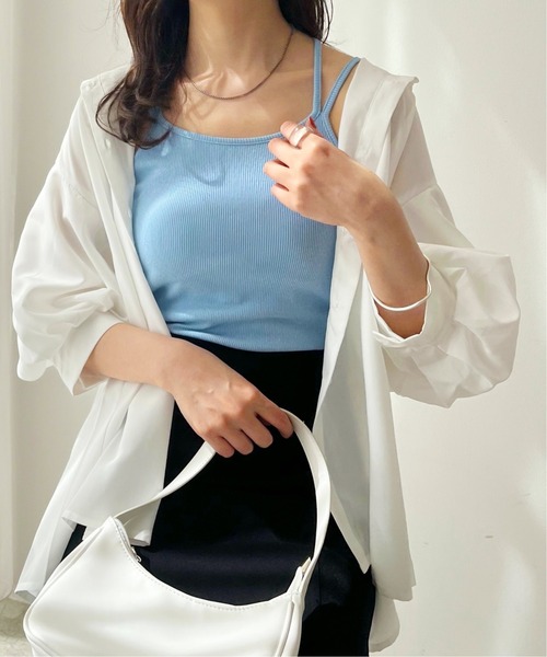 RAY CASSIN(レイカズン)の「7分袖スパンブロード袖ボリュームシャツ(シャツ/ブラウス・レディース・ブルー/オフホワイト/ピンク/スミクロ/ミント/イエロー/ラベンダー/キナリ/サックスブルー系/ライトグリーン・FREE)」の1枚目の写真