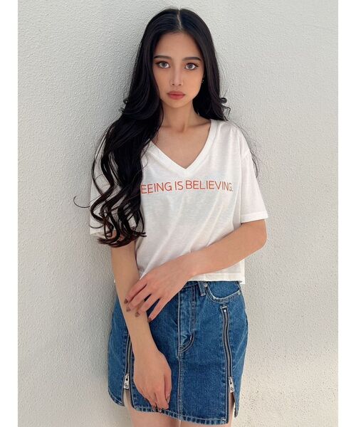 GYDA（ジェイダ）の「GGスライダーファスナーデザイン DENIMスカートライクショートパンツ（デニムスカート・レディース・ブルー/ライトブルー・SMALL/MEDIUM）」の9枚目の写真