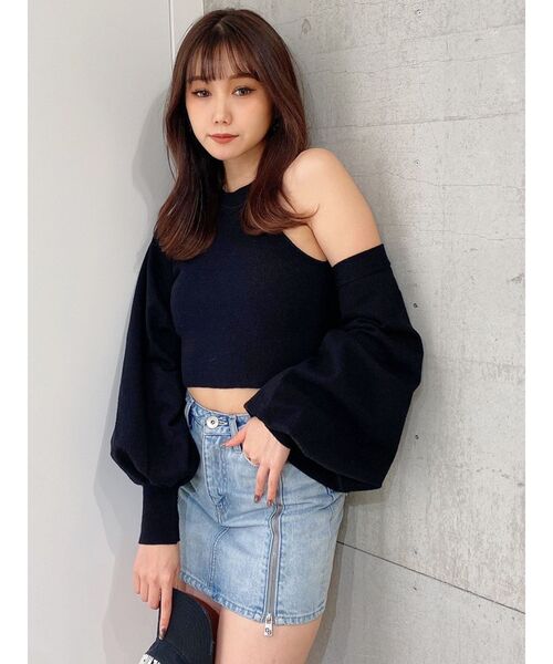 GYDA（ジェイダ）の「GGスライダーファスナーデザイン DENIMスカートライクショートパンツ（デニムスカート・レディース・ブルー/ライトブルー・SMALL/MEDIUM）」の10枚目の写真