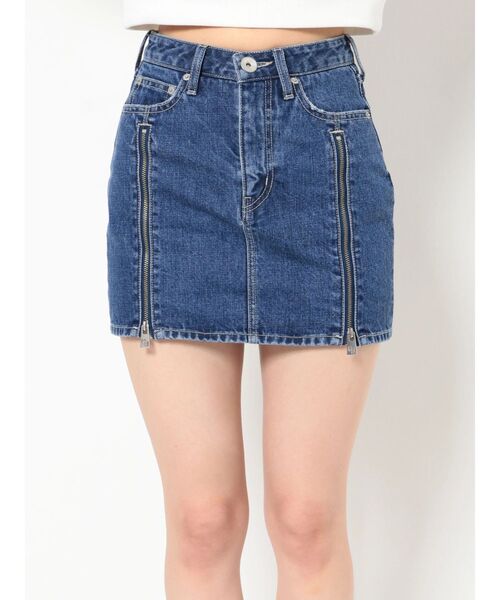 GYDA（ジェイダ）の「GGスライダーファスナーデザイン DENIMスカートライクショートパンツ（デニムスカート・レディース・ブルー/ライトブルー・SMALL/MEDIUM）」の17枚目の写真