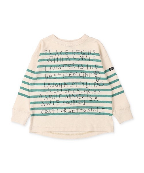 DENIM DUNGAREE ホワイト 長袖シャツ プリント入り デニムダンガリー DENIM DUNGAREE Scribble Long Sleeve Tee （WHITE