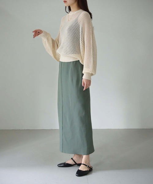 cheriella(シェリエラ)の「【cheriella】WEB限定メッシュショートドルマンニット(ニット/セーター・レディース・ブルー/アイボリー/ブラック/カーキ・M)」の8枚目の写真