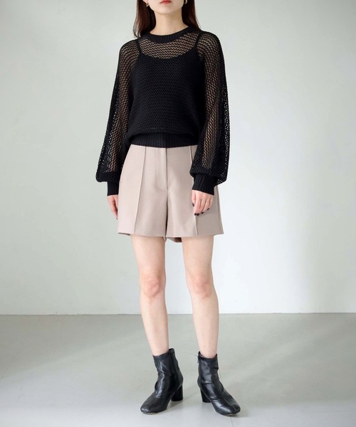 cheriella(シェリエラ)の「【cheriella】WEB限定メッシュショートドルマンニット(ニット/セーター・レディース・ブルー/アイボリー/ブラック/カーキ・M)」の12枚目の写真